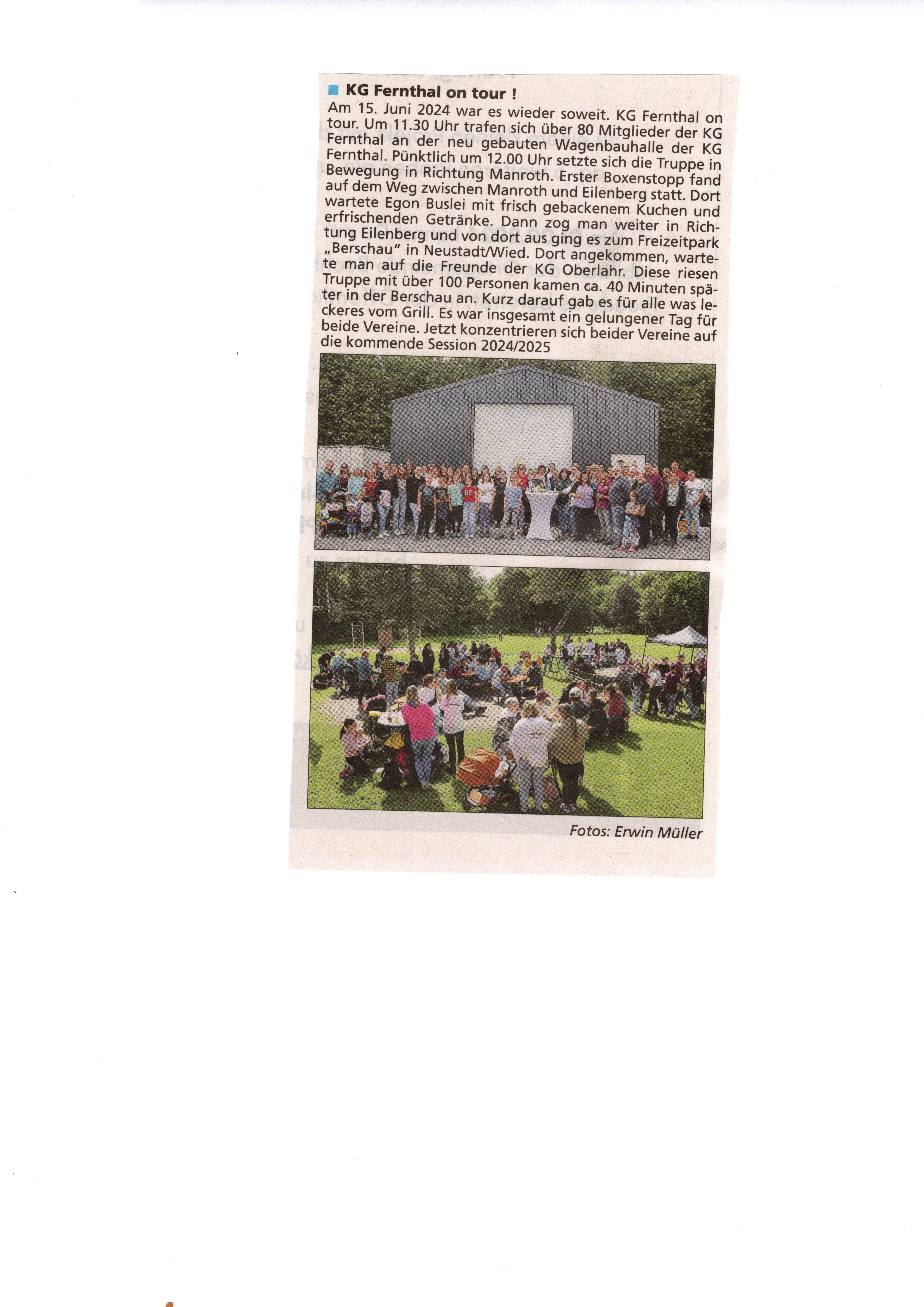 gemeinsames Sommerfest der KG Fern thal und der KG Oberlahr gemeinsames Sommerfest der KG Fern thal und der KG Oberlahr